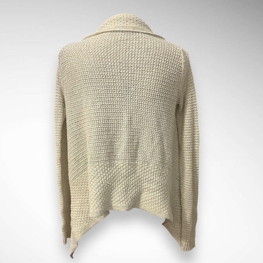 ELISABETTA Cream/Beige Knit Drape Cardigan Made In Italy Medium | EUC - Picture 3 of 4